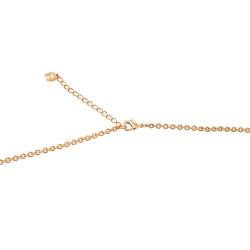 Pre Owned Aigner Mother of Pearl Crystal Logo Rose Gold Plated Pendant Necklace