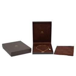 Pre Owned Aigner Logo Crystal Two Tone Metal Pendant Necklace