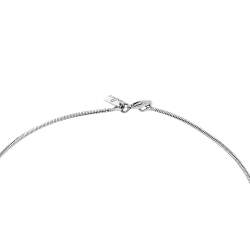 Pre Owned Aigner Silver Tone Crystal Logo Pendant Necklace