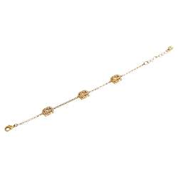 Pre Owned Aigner Crystal Gold Tone Station Bracelet