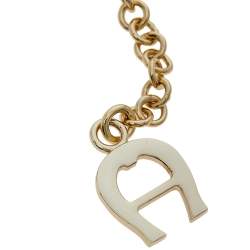 مملوكة مسبقًا Aigner Gold Tone A Logo Chain Belt