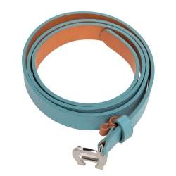 Pre Owned Aigner Turquoise Green Grained Leather Palermo Belt 95CM