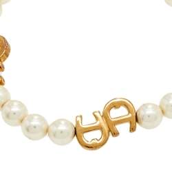 Pre Owned سوار آيغنر  لؤلؤ صناعي بمعدن ذهبي اللون