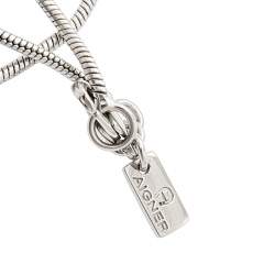 Pre Owned قلادة آيغنر معدن فضي اللون بالشعار 