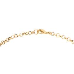 Pre Owned Aigner Crystal Logo Double Pendant Gold Tone Pendant Necklace