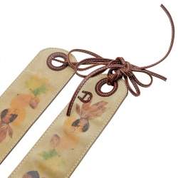 Pre Owned Aigner Beige Printed Suede Waist Wide Belt 85CM