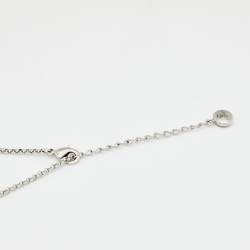 Pre Owned Aigner Crystal Studded Silver Tone Square Pendant Necklace