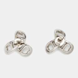 Pre Owned Aigner Crystals Silver Tone Metal Necklace Earring Set