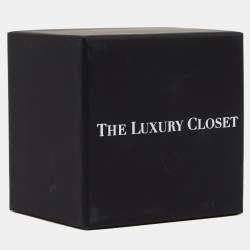 Pre Owned Aigner Crystal Logo Charm Brown Braided Leather Bracelet