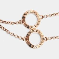 Pre Owned Aigner Mother of Pearl Crystals Gold Tone Long Chain Necklace