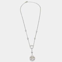 Aigner Silver-Tone Chain Link Crystal Pendant Necklace, Earrings & Ring Set