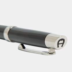 Aigner Black Resin Silver Tone Ballpoint Pen