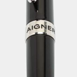 Aigner Black Resin Silver Tone Ballpoint Pen