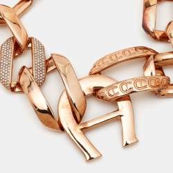 Pre Owned Aigner Rose Gold Plated Crystal Pisa Bracelet