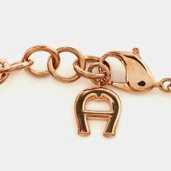 Pre Owned Aigner Rose Gold Plated Crystal Pisa Bracelet