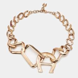 Pre Owned Aigner Pisa Rose Gold Plated Necklace and Earrings Set