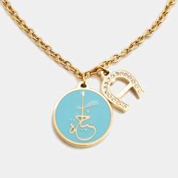 Pre Owned Aigner Enamel Crystal Gold Tone Crystal Bracelet