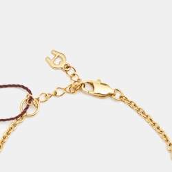 Pre Owned Aigner Enamel Crystal Gold Tone Crystal Bracelet