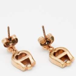 Pre Owned Aigner Crystal Gold Tone Earrings