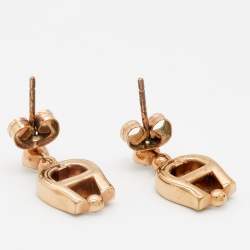 Pre Owned Aigner Crystal Gold Tone Earrings