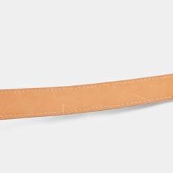 Aigner Off White Leather Logo Slim Belt 100CM
