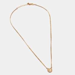 Pre Owned Aigner Gold Tone Sterling Silver Horseshoe Pendant Necklace