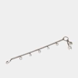 Pre Owned Aigner Crystals Silver Tone Bracelet