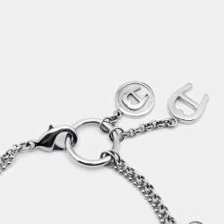Pre Owned Aigner Crystals Silver Tone Bracelet