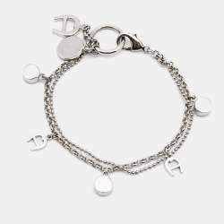 Pre Owned Aigner Crystals Silver Tone Bracelet