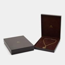 Pre Owned Aigner Crystal Gold Tone Necklace