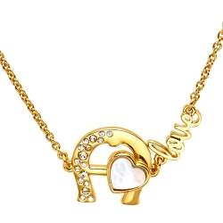 Pre Owned Aigner Love Mother of Pearl Crystals Gold Tone Bracelet