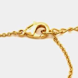 Pre Owned Aigner Love Mother of Pearl Crystals Gold Tone Bracelet