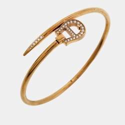 Aigner Crystal Gold Tone Bangle Bracelet