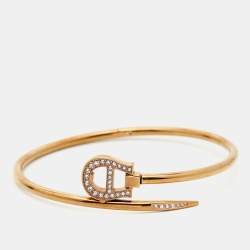 Aigner Crystal Gold Tone Bangle Bracelet