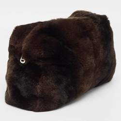 Aigner Choco Brown Rabbit Fur Laptop Sleeve