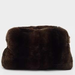 Aigner Choco Brown Rabbit Fur Laptop Sleeve