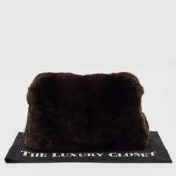 Aigner Choco Brown Rabbit Fur Laptop Sleeve