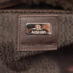 Aigner Choco Brown Rabbit Fur Laptop Sleeve