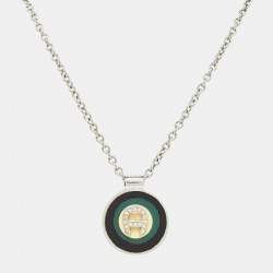 Aigner Crystal Resin Stainless Steel Necklace