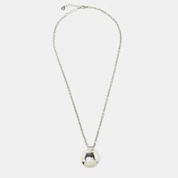 Aigner Crystal Resin Stainless Steel Necklace