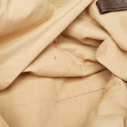 Aigner Brown/Beige Signature Canvas and Leather Snap Tote