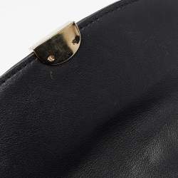 Aigner Black Logo Embossed Leather Pria Chain Shoulder Bag