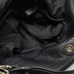 Aigner Black Monogram Canvas and Leather Logo Handle Hobo