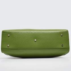 Pre Owned Aigner Apple Green Leather Medium Cybill Tote