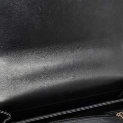 Aigner Black Logo Embossed Leather Genoveva Top Handle Bag