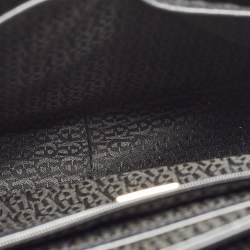 Aigner Black Logo Embossed Leather Genoveva Top Handle Bag