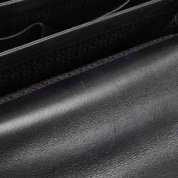 Aigner Black Logo Embossed Leather Genoveva Top Handle Bag