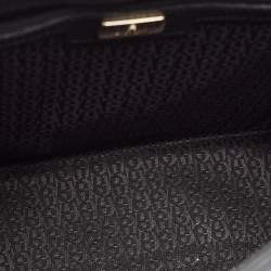 Aigner Black Leather Logo Flap Top Handle Bag