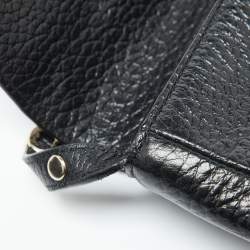 Aigner Black Leather Flap Crossbody Bag