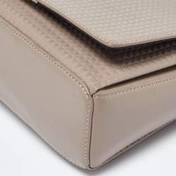 Aigner Beige Embossed Leather Flap Chain Crossbody Bag